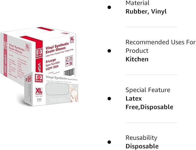 Vinyl Gloves Clear Plastic Powder Free 4 Mil 100-1000 Gloves