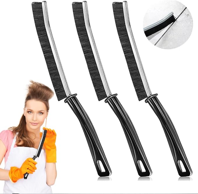 3Pcs Hard Bristle Crevice Cleaning Brush, Small Cleaning Brush, Grout Cleaner Brush, Toilet Brush, Scrub Brush for Shower Tile, Skinny Gap Cleaning Tools for Kitchen, Home, Household, Window