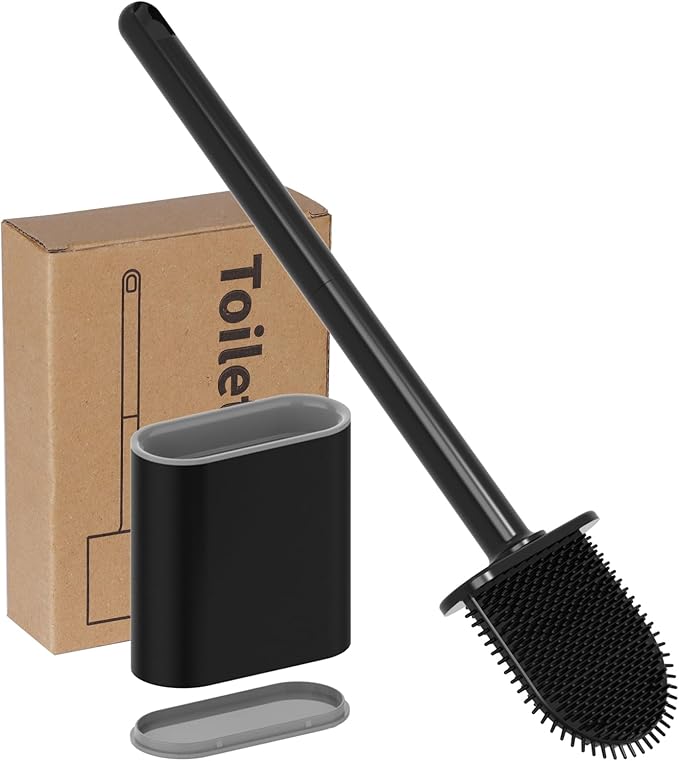 rv Essentials, RV Toilet Brush, Toilet Brush Silicone Won't Damage Toilets, Wall Mounted Toilet Brush-Anti-Roll, Anti-Drip Design, Suitable for RV Travel Trailers and Campers, Made by RVers for RVers