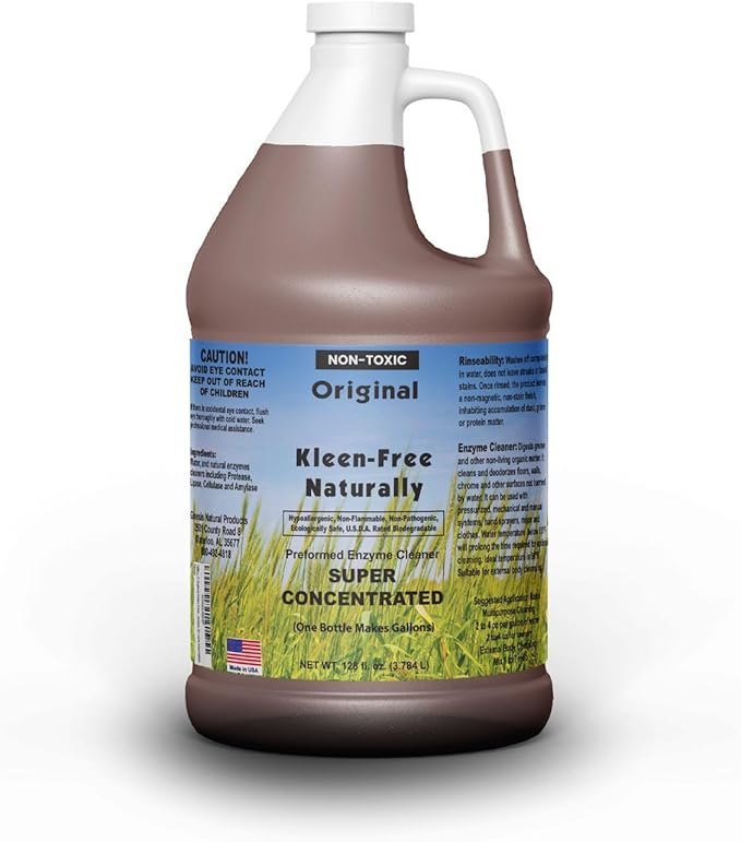 Naturally Preformed Enzyme Cleaner, Enzyme Solution, Multi-Purpose Cleaner, Laundry Additive and More - Concentrate - Original Scent - 128oz (1 Gallon)