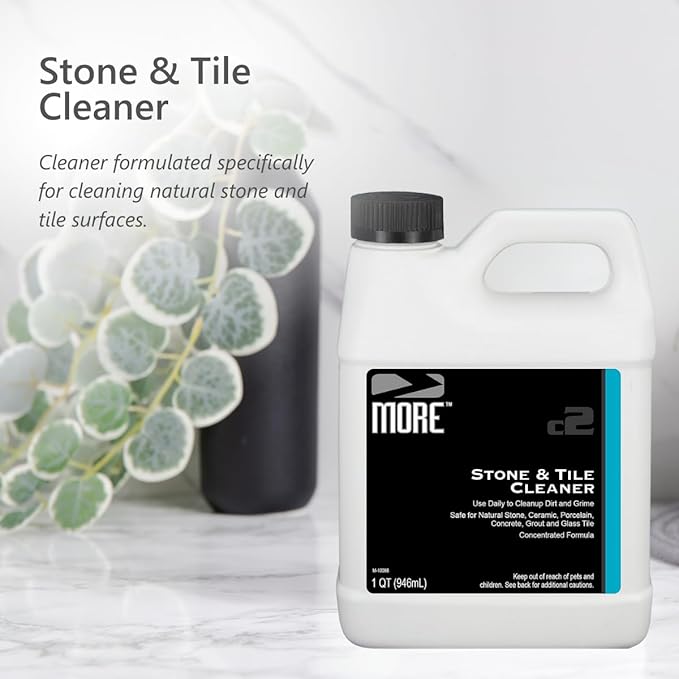 MORE - Stone & Tile Cleaner - Grout & Floor Cleaner for Natural Stone, Marble, Concrete, Ceramic, & Porcelain - Water-Based Grout Cleaner for Tile Floors - Concentrated Formula - pH Neutral - 32oz