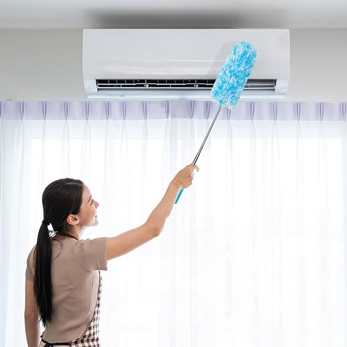 Tanlade 36 Pcs Microfiber Feather Duster for Cleaning 13-31 Inch Extendable Cobweb Dusters Ceiling Fan Duster Washable Bendable Tool for Office Car Window Furniture (Bright Color)