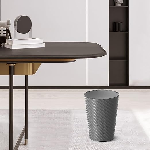 Bathroom Trash Can, 3 Pack 1.8 Gallons Small Trash Can with Trash Bags, Bathroom Garbage Can, Plastic Trash Bin, Round Waste Basket for Bath，Bedroom, Office, Kitchen, Room, Compact Space (Grey)