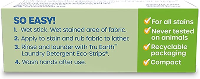 Tru Earth Stain Remover Stick | Powerful Portable Grease & Mark Remover for Clothes Laundry, Travel & Home | Stain Stick for Laundry