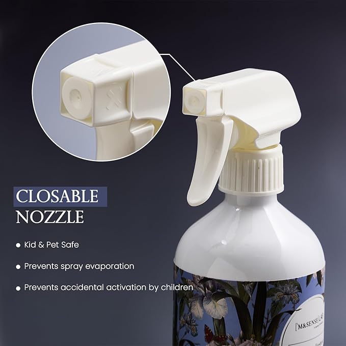 ‌M&SENSE Air & Fabric & Pet Odor Eliminator Spray - 16.9oz Large Size Natural Safe Air Freshener Jasmine Scented Deodorizer for Home Eliminates Smoke Musty Smells, Calming Scent for Bedtime Relaxation