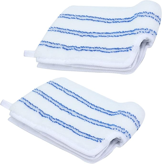 2 Pack Microfiber Mop Replacement Heads，Compatible with O-Cedar Dual Action Flat Mop for Dry/Wet Use Machine Washable Reusable Flip Mop Refills All Surface Cleaning(Blue White Stripe)