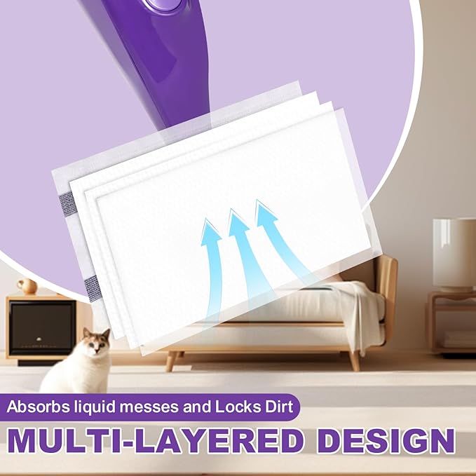 Disposable Mop Pad Refill for Swiffer Wet Jet Spray Mop, Wet Jet Pads for Multi-Surface Floor Cleaning, Multi-Layer Thickening and Super Absorbent, 20 Count