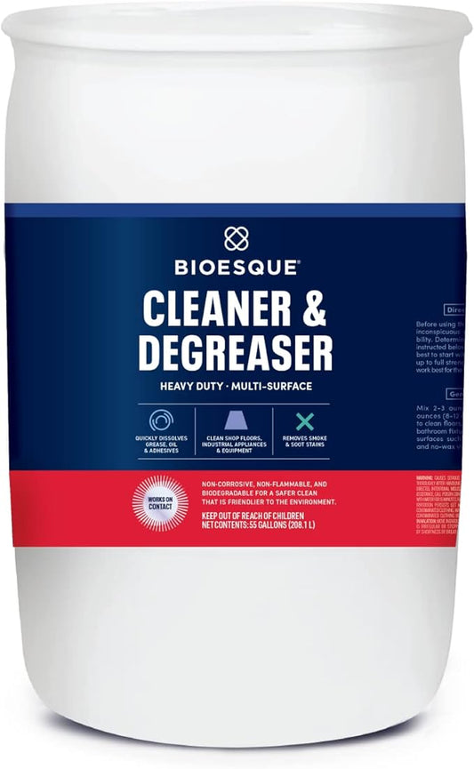 Bioesque Heavy Duty Multi-Surface Cleaner & Degreaser Concentrated Professional Formula, 55 Gallon (Pack of 1)