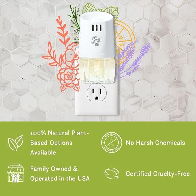 Scent Fill Coffee House Plug in Air Freshener, Scented Oil Refills, 2 Refills + Diffuser