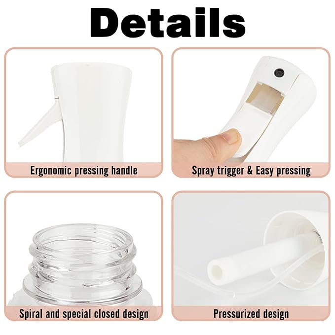 Spray Bottle for Hair (6.8OZ /200ML) Continuous Ultra Fine Mist Sprayer for Hair, Salons, Barber, Plants, Skin Care, Cleaning 2 Pack MATTE PINK