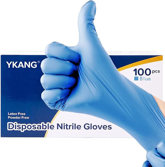 YKANG Black Disposable Nitrile Gloves,Latex Free Disposable Gloves 100 PCS,Food Safe Food Prep Cooking Gloves