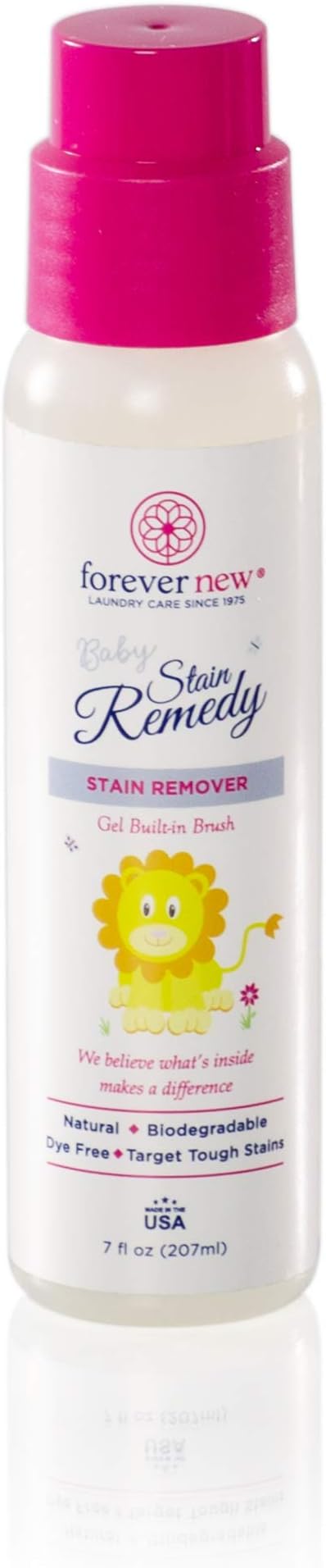 FOREVER NEW Baby Stain Remedy Gel - Fabric Stain Remover - Built-in Brush, 7 Fl Oz