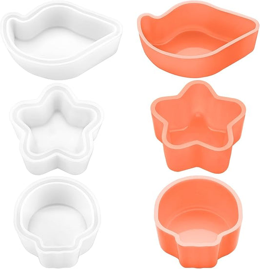 Gartful 3 Pieces Dish Resin Molds, Silicone Jewelry Tray Molds, Storage Container Epoxy Resin Casting Molds for Jewelry Ring Holders, Soap Dish, Candle Holder, 3 Styles(Conch & Star & Shell)