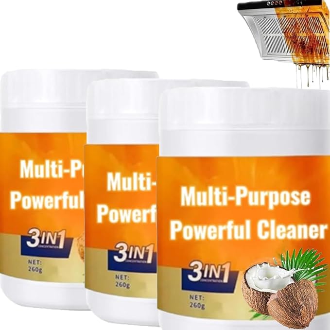 Multi Purpose Powerful Cleaner for kitchen, 3 In 1 Coconut Oil Natural Cleanser, Heavy Kitchen Duty Degreaser, All-Purpose Cleaner Removes Stains on Microwave,Oven & Stove Top (3)