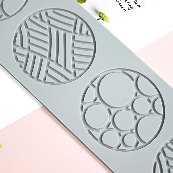 TUKE Silicone Molds for Baking Rectangle Geometry Ring Hollow 3D Fondant Molds Chocolate Molds Non-stick Polymer Clay Molds for Baking, Soap,Cake Decoration Cake Mold (Geometry I_10.92x2.92x0.12inch)