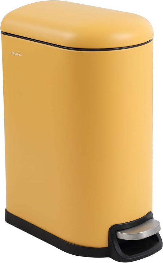 happimess HPM1009L Roland Mini 2.6-Gallon Step-Open Trash Can, Daffodil Yellow Home, Kitchen, Bathroom, Living Room, Office