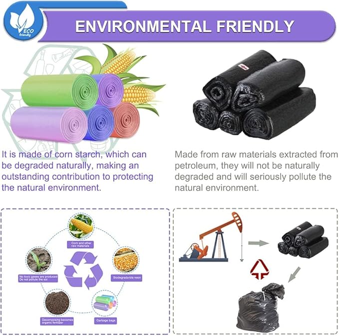 1.5 Gallon Trash Bags Small Bathroom Garbage Bags, Unscented Wastebasket Liners, Strong Kitchen Garbage Bags Colorful Bin Bags for Office, Bedroom,Living Room (5Liter, 120 Counts)