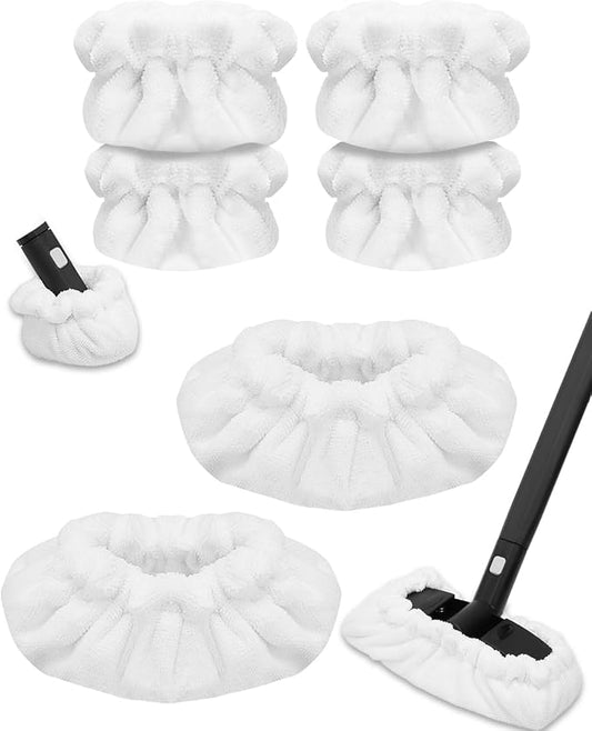 6 Pack Steam Cleaner Attachments Compatible with Dupray Neat Steam Cleaner & Compatible with McCulloch Steam Cleaner 2 Large Rectangle+4 Small Triangle Bonnets Reusable Microfiber Mop Pads Accessories