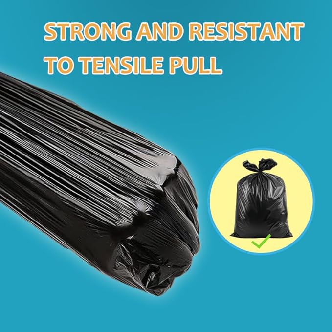 55-60 Gallon Black Trash Bags 200 Bags by RayPard Extra Large Multi-Use Heavy Duty Commercial Garbage Bags, Lawn And Leaf Bags, Outdoor Yard Waste Bag, Contractor Workshops Trash Bin Liner