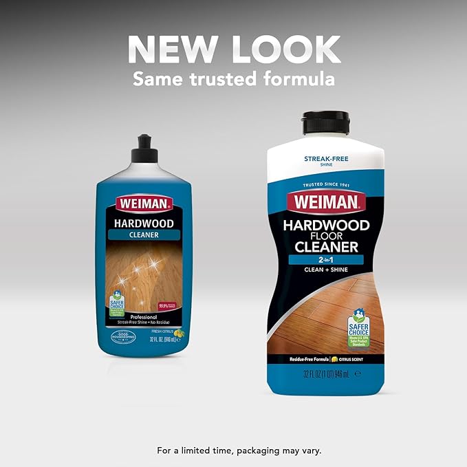 Weiman Hardwood Cleaner for Finished Hardwood Floors, Engineered Floors, Laminate - Streak-Free Results, EPA Safer Choice Certified, 32 oz