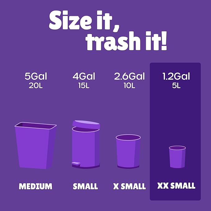 FORID Small Trash Bags 1.2 Gallon Colored - Extra Thick Mini Garbage Bags Unscented,Strong Plastic Wastebasket Liners for Bathroom Bedroom Office and Car,150 Bags Multi Colored