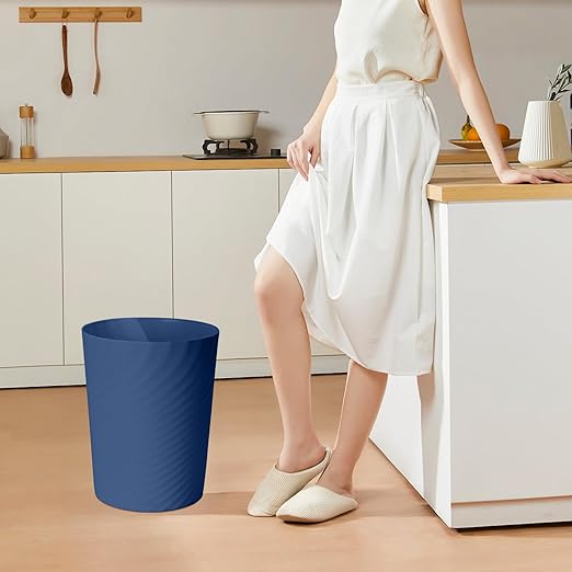 Small Trash Can - Plastic Waste basketbin for Office,Home,Bathroom,Kitchen - 1.8 Gallon - Blue