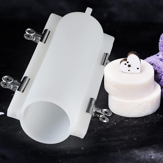 Tube Soap Mold with Clips, 1000ml Silicone Column Mould, Embed Soap Making Supplies for DIY Soap, Handmade Candle