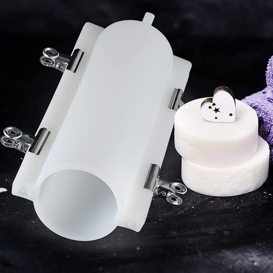 Tube Soap Mold with Clips, 1000ml Silicone Column Mould, Embed Soap Making Supplies for DIY Soap, Handmade Candle