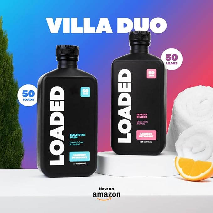 Loaded Laundry Detergent, Cologne Scented | 50 Loads | Leather & Oak | Non-Toxic & Skin-Friendly | Made in USA | 32 oz