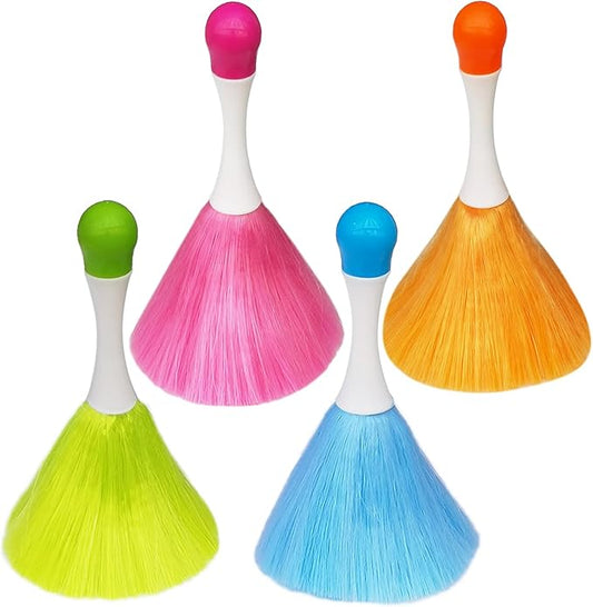 4 Pack 8" Hand Grips Microfiber Washable Duster,Electrostatic Feather Duster Brush,Cleaning Supplies for Book,Screen,Sofa,Car,Furniture,Photo Frames,Attracts Dust Like a Magnet Color