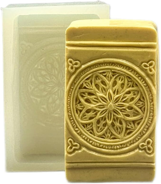 Rosette Silicone Mold SOAP Plaster Wax Resin Clay Floral Mandala