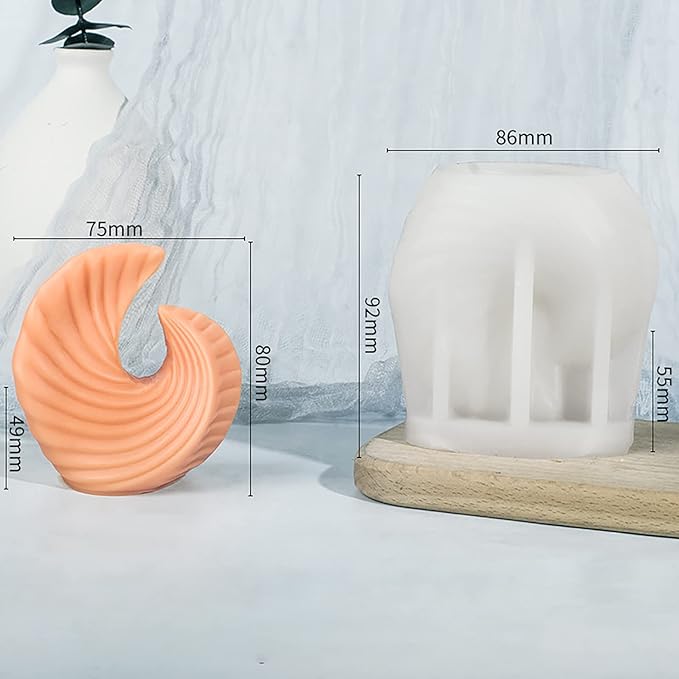 Spiral Candle Mold Spiral Cylinder Mold Pillar Candle Mold Clay Mold Candle Making Molds Craft Supplies 3D Mold Silicone Mold for Resin Resin Casting Mold