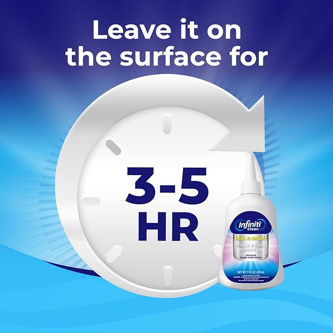 Mold Stain Remover Gel Cleaner Heavy Duty Cleaning Solution for Front Loader Washing Machine Seal, Bathroom Grout, Shower, Caulk - with 11.81" x 11.81" Purple Microfiber Cloth (7 fl oz)