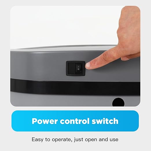 BestOffice | 13 Gallon Plastic Trash Can with Lid | Gray | Automatic Touchless Garbage Can | Odor Control | Modern Oval Design | Easy to Clean | Fits Any Kitchen, Bathroom, Office or Home