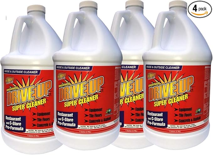 Concentrated Degreaser 4 x 1 Gal Multi Surface Safe Degreaser, Remove Motor Oil from Concrete, Industrial Strength