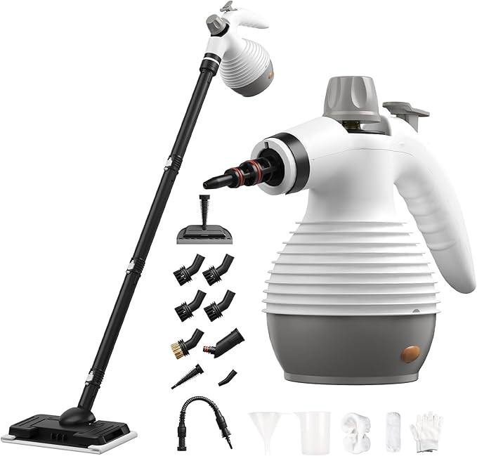 Steam Mop with Detachable Handheld Steamer, Steam Cleaner for Home, 350ml Tank, 230°F Powerful Steam Mop Cleaner for Tiles,Grout,Windows,Kitchen,Bath,Floor Cleaning