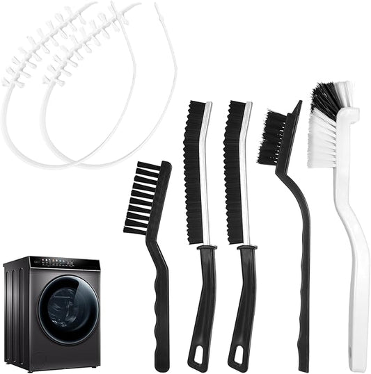 7 Pcs Washing Machine Cleaning Brush Set, Front Load Washer Scrub Cleaner Tools Accessories 2 Drum Laundry Cleaner Brushes and 5 Crevice Brushes, Small Thin Tools for Tight Spaces Rubber Seal