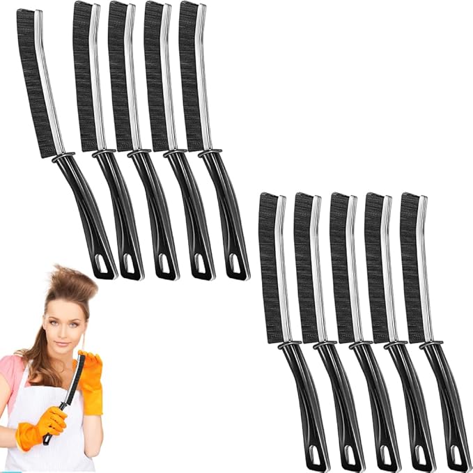 10Pcs Hard Bristle Crevice Cleaning Brush, Small Cleaning Brush, Grout Cleaner Brush, Toilet Brush, Scrub Brush for Shower Tile, Skinny Gap Cleaning Tools for Kitchen, Home, Household, Window