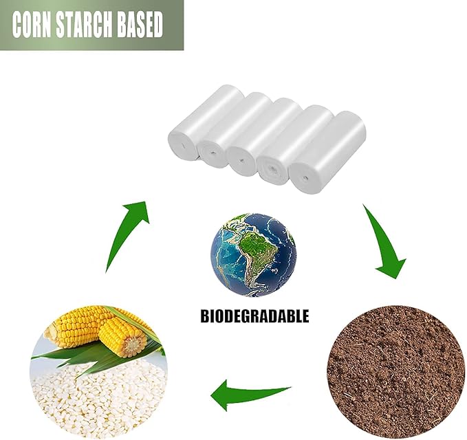 Small Trash Bags, Inwaysin Small Garbage Bags 4-6 Gallon Biodegradable Can Liners Thicken, Size Expanded, White 200 Counts