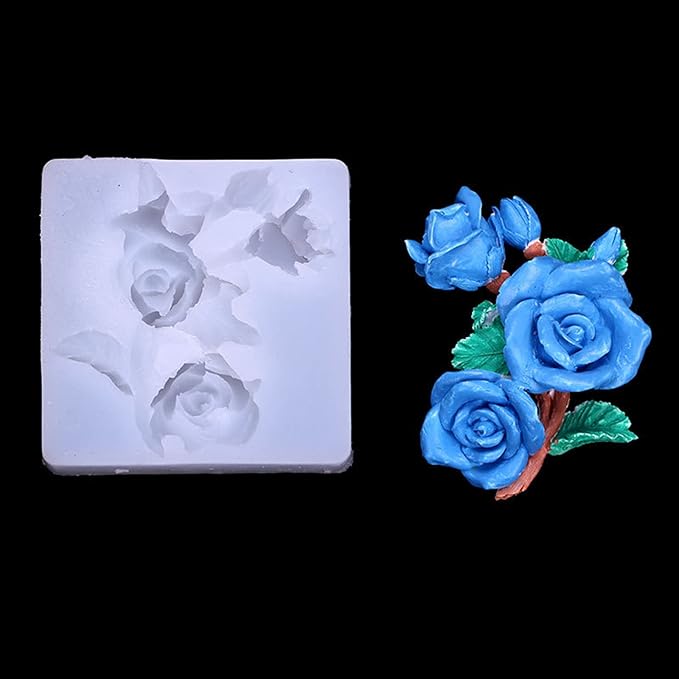 Rose Bouquet Pod Silicone Fondant Mold Flower Cake Chocolate Candy Mold Epoxy Resin Jewelry Making Mould Soap Polymer Clay Mold Pastry Baking Tools