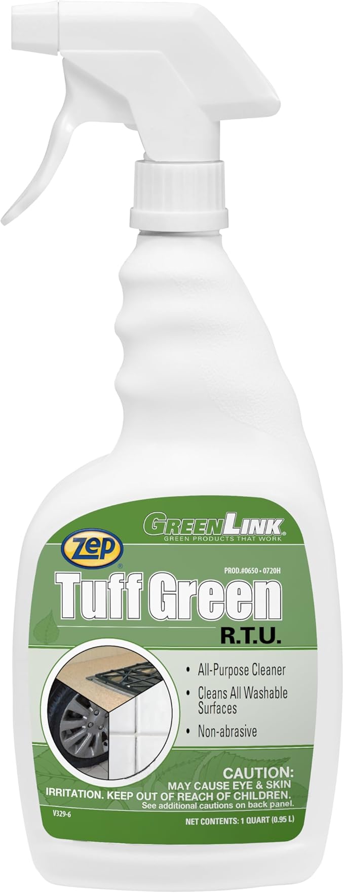 Zep Tuff Green RTU All-Purpose Cleaner - 32 oz (Case of 12) 65009 - Quickly Cuts Through Grease, Dirt and Heavy Soil to Allow Them to be Easily Wiped Away