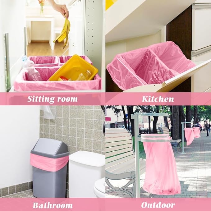 Colorful Clear Strong Tall Kitchen Trash Bags 15-16 Gallon 100 Counts,Fit 13,15,16,18 Gal,Garbage Bags by Teivio, Bin Liners, Plastic Bags for home Office Bathroom,Multicolor