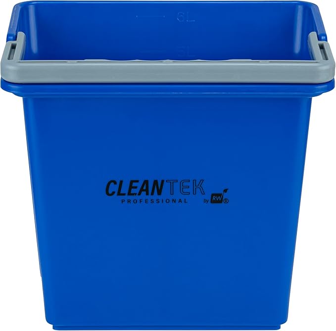 Restaurantware-Clean Tek Professional 6 Quart Cleaning Bucket, 1 Utility Pail with Handle - Heavy-Duty, Portable, Blue Plastic Washing Pail, Perfect for Household, Outdoor, Car Wash and More