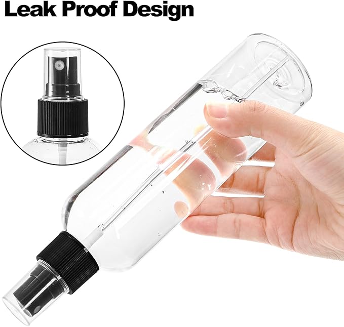 Bekith 16 Pack 8 oz Plastic Spray Bottles, Clear Empty Fine Mist Sprayer Bottles with Pump Spray Cap for Essential Oils, Travel, Perfumes