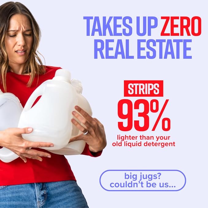 STRIPS Laundry Detergent Sheets Fresh Linen Travel Pack (3ct, 6 loads) Eco Liquidless Soap, Travel-Friendly, Dissolves in Hot & Cold, Hypoallergenic, Tackles Tough Stains & Odors