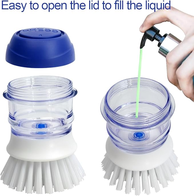 CELOX Dish Scrubber with Soap Dispenser for Pots, Dishes, Bowls