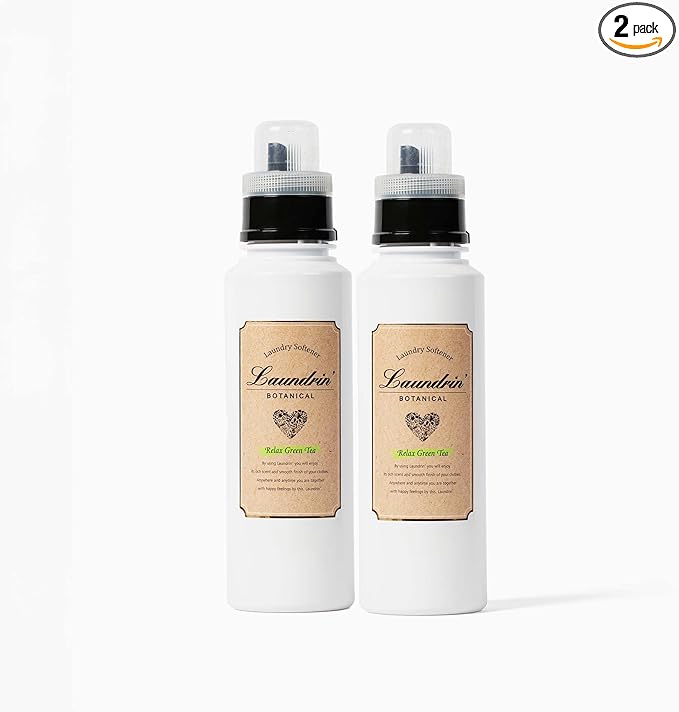 Laundrin Botanical Laundry Softener Relax Green Tea, 2pk - Fabric Softener Liquid - Eco-Friendly & Plant-Based Softener - Laundry Scent Boosters - Laundry Fabric Softener - Fabric Scent Softener