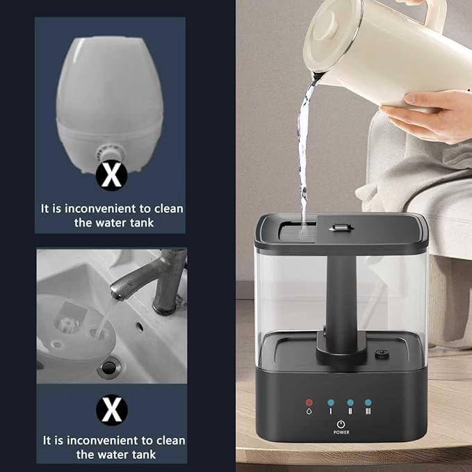 KZF 4L Top-Fill Cool Mist Humidifier – Whisper-Quiet, Up to 30 Hrs Runtime, Auto Shut-Off, Ideal for Bedroom, Baby Nursery & Plants