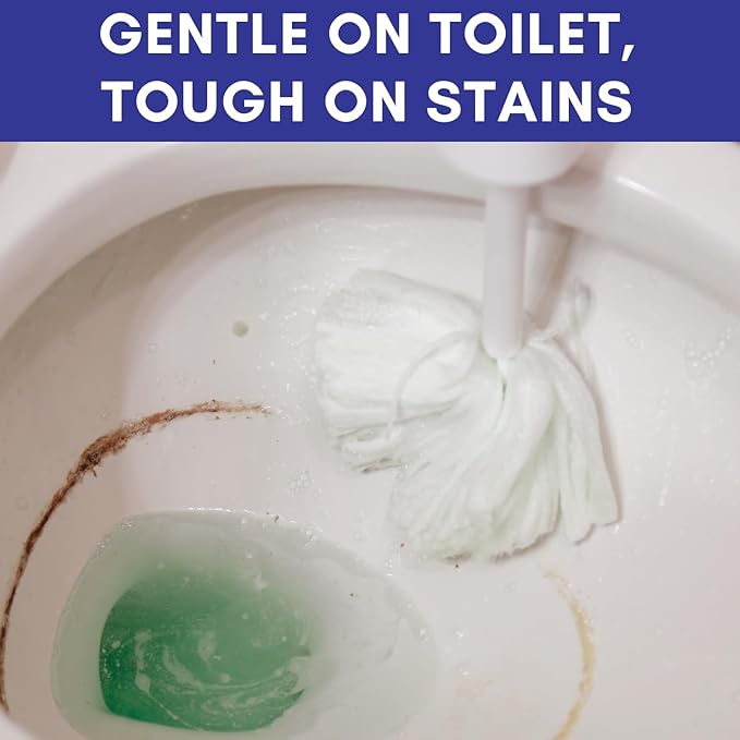 Don Aslett Johnny Mop | Set of 3 Toilet Brushes | 14" Handle to Easily Clean Toilet or Shower | Scratch Free Bowl Swab | Safe to Use with Your Favorite Toilet Bowl Cleaner