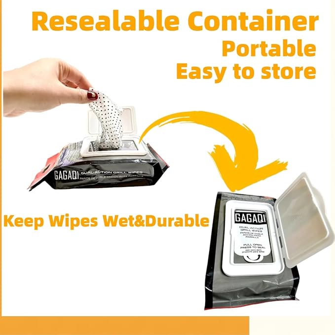 BBQ Dual Action Grill Tough Wipes,Grate and BBQ Disposable Wipes,Cleans and Absorbs Grease and Grime,Oil,Fat, and Dirt on Your Grill,Tools,Patio,Food-Safe,10 PCS Pack Giant Strength Wipes